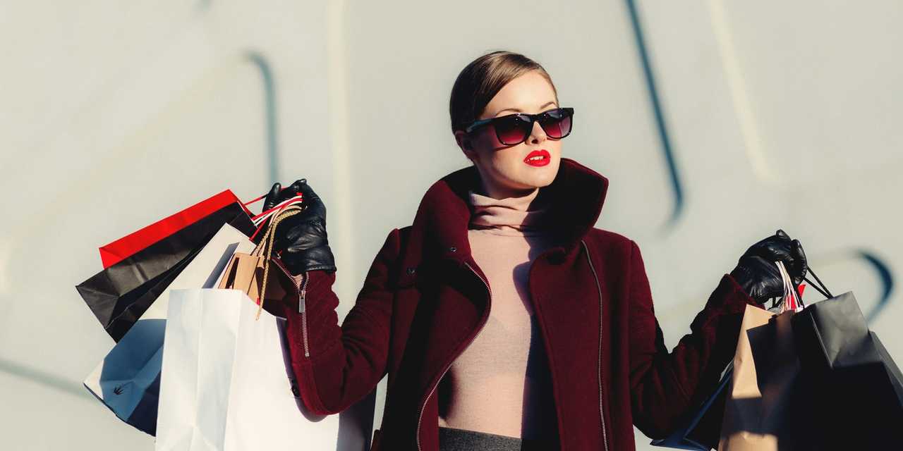 A woman with shopping bag