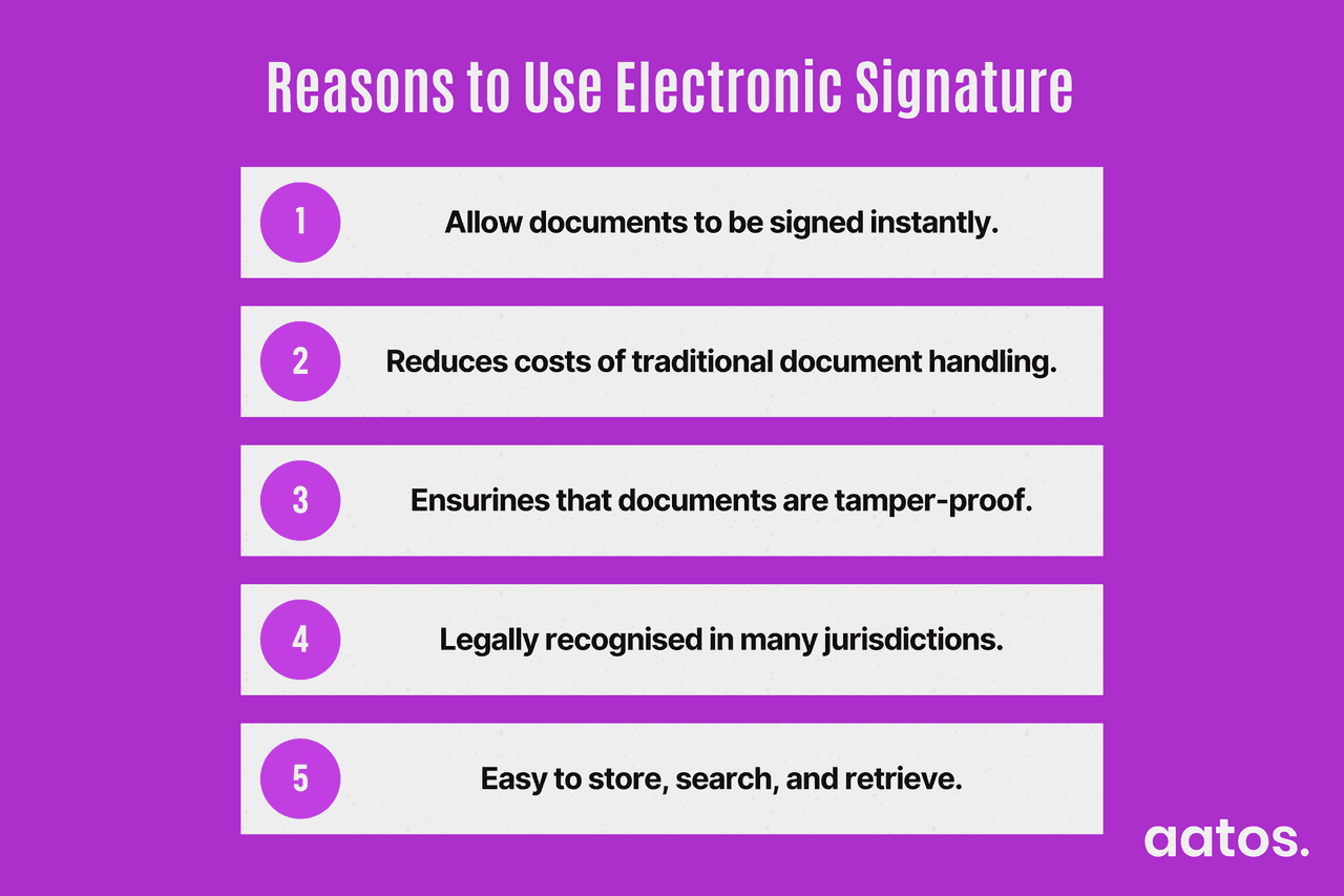 5 reasons to use electronic signature