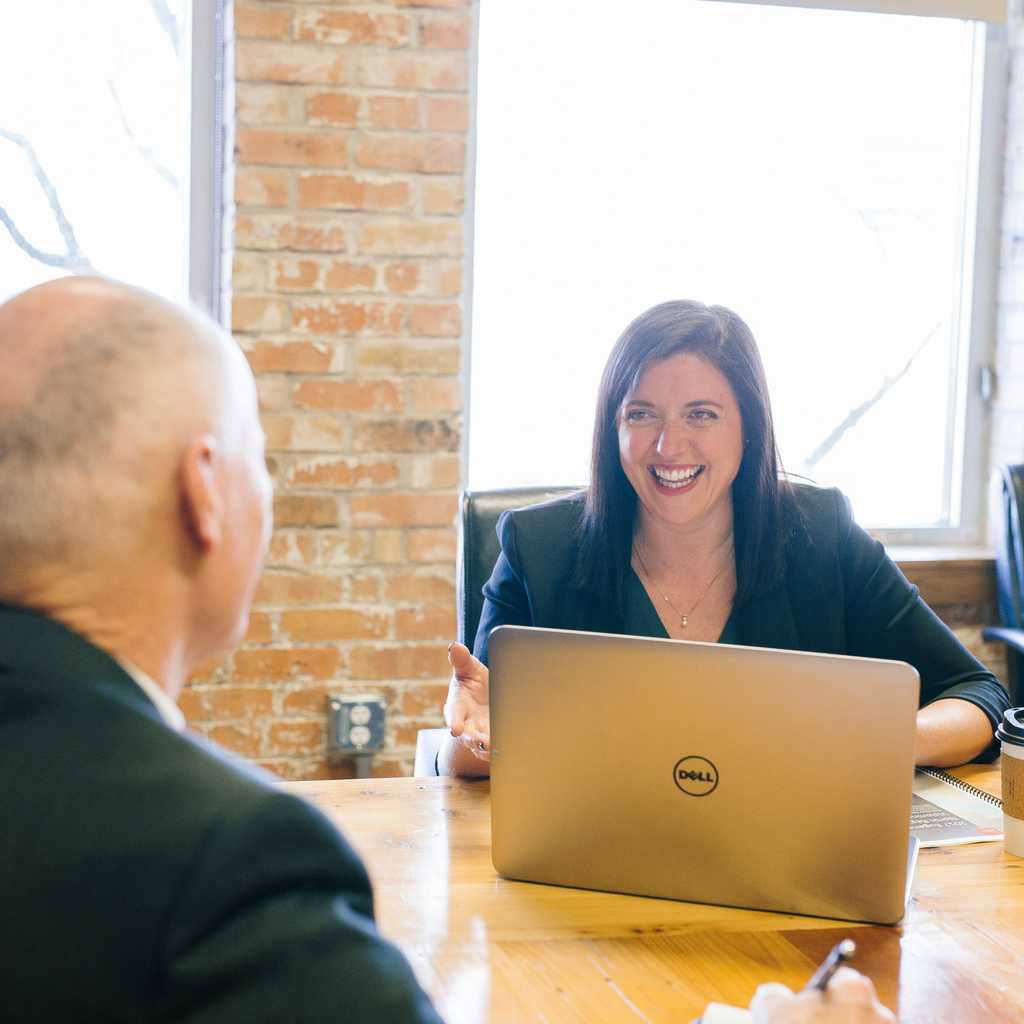 A founder and an investor having a meeting.