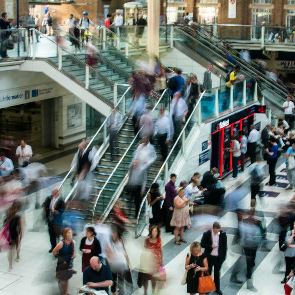 People on London underground station