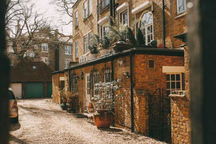 Outside a brick house