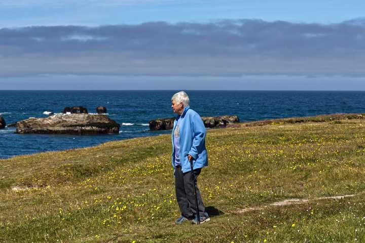 En person som tittar ut över havet