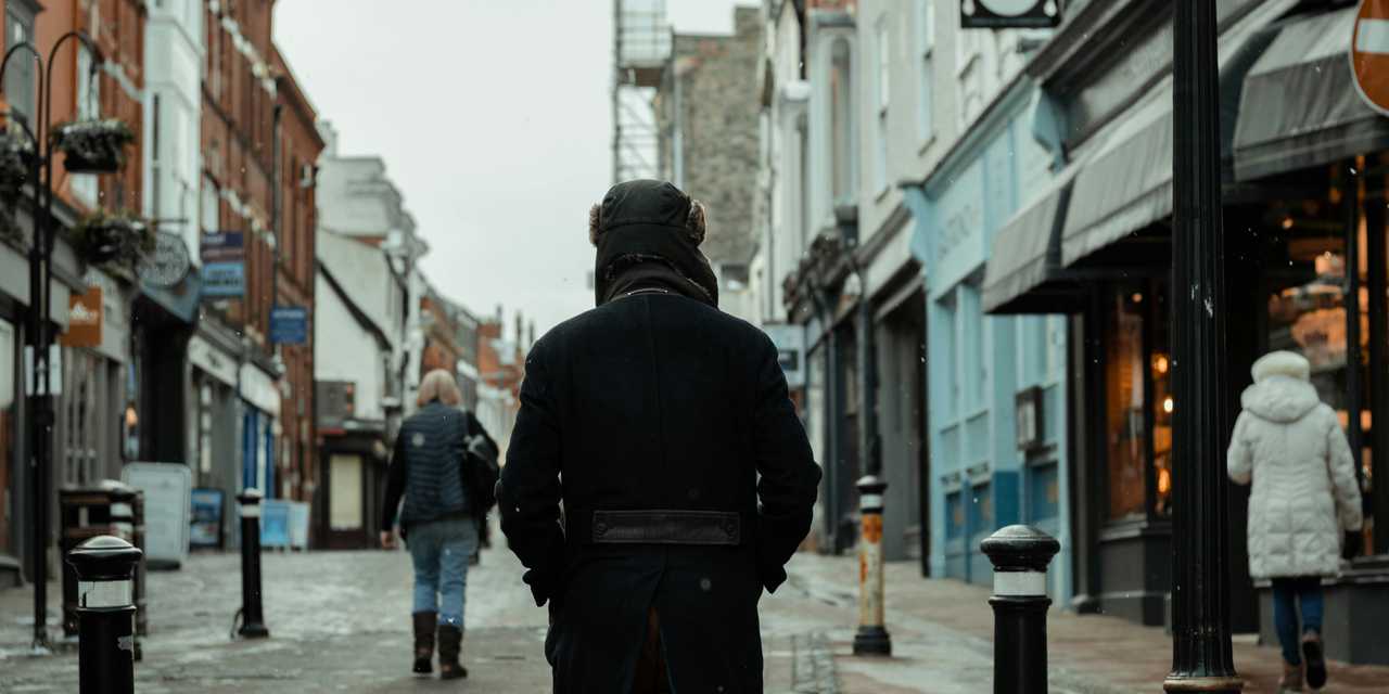 People walking on city center