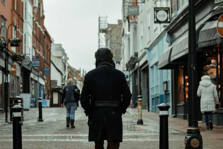 People walking on city center