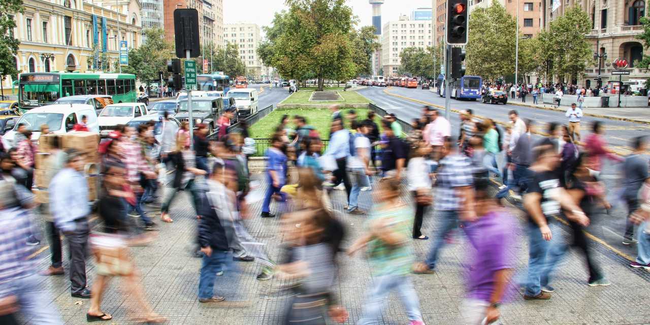 People crossing a road