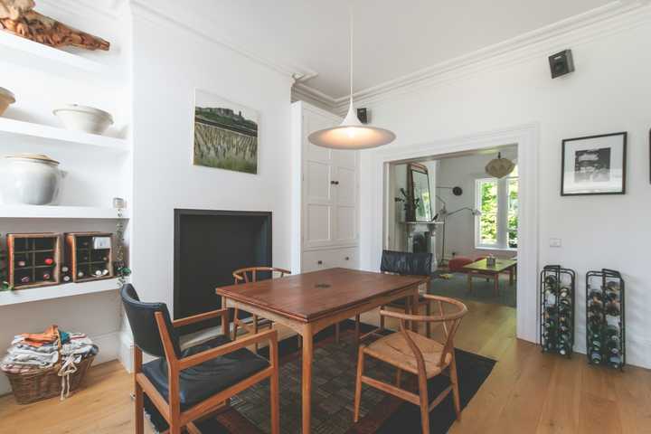 Dining table in living room