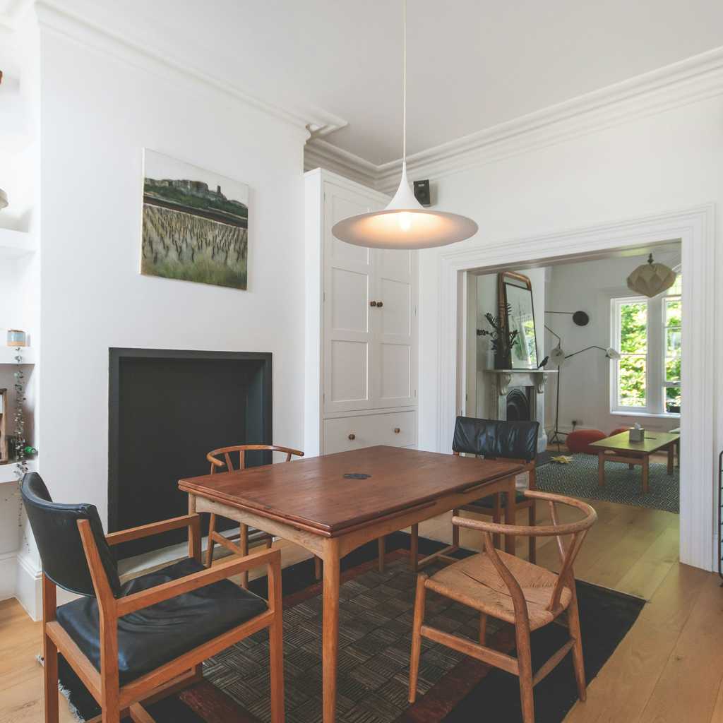 Dining table in living room